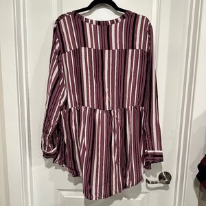 Torrid Size 3 Babydoll Blouse - Striped Purple